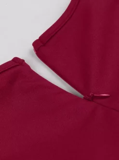 Side Bow Knot Crew Neck Short Sleeve A Line Swing Dress For Women 2026