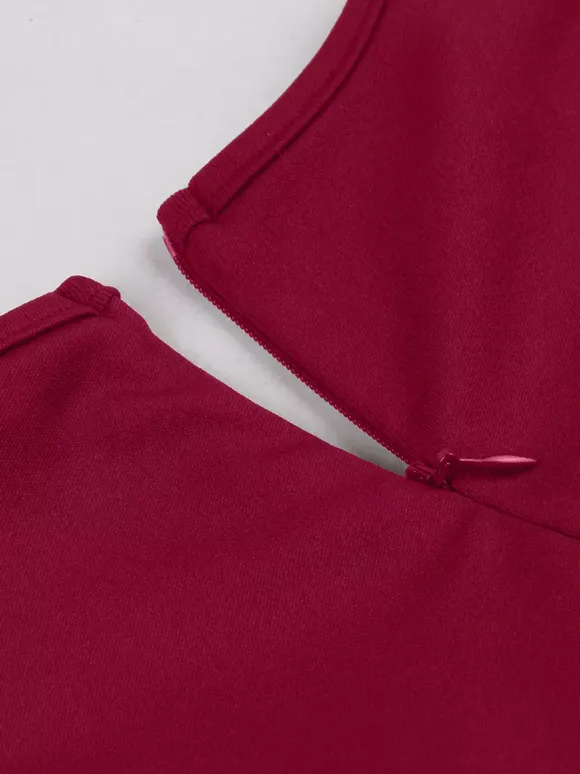 Side Bow Knot Crew Neck Short Sleeve A Line Swing Dress For Women 2026