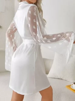 Silk Robes See Through Sheer Fringe Lingerie