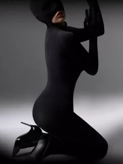Silk Velvet Zentai Full-Body Tights Velvet Seamless Catsuit Full Coverage Pantyhose Bodysuit