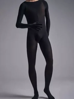Silk Velvet Zentai Velvet Full Body Stockings Sheer Seamless Tights Bodysuit Sexy All-in-One Catsuit For Men
