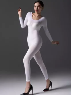 Silk Velvet Zentai Womens Velvet Tights Bodysuit 6 Color Options Plush Stretch Jumpsuit