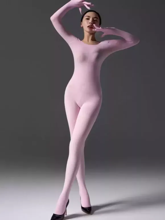 Silk Velvet Zentai Womens Velvet Tights Bodysuit 6 Color Options Plush Stretch Jumpsuit