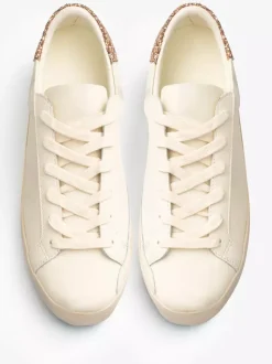 Silver Lace Up Skate Sneakers For Women