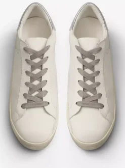 Silver Lace Up Skate Sneakers For Women