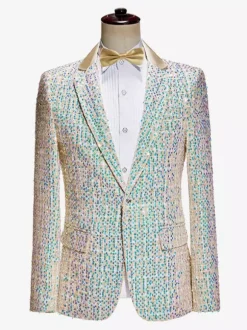 Silver Vintage Set Elegant Long Sleeves Polyester Polyester Fiber Cravat Retro Costumes For Man