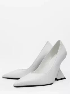 Silver Wedge Heels Women's Pointed Toe Deisgned Heel Pumps