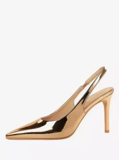 Silver High Heel Pumps Women's Pointed Toe Slip On Pumps