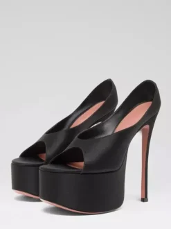 Silver High Heels Women's Platform Peep Toe Stiletto Heel Sexy Pumps