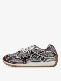 Silver Women's Sneakers Round Toe Lace Up Patchwork Sport Sneakers