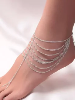 Simple Foot Chain Layered Loop Link Beach Vacation Foot Chains