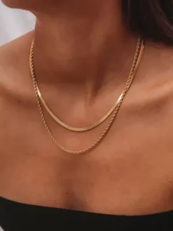 Simple Necklace Layered Stylish Loop Link Necklace