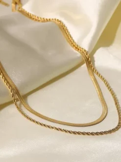 Simple Necklace Layered Stylish Loop Link Necklace