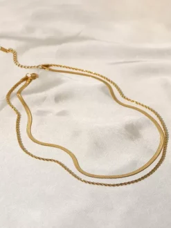 Simple Necklace Layered Stylish Loop Link Necklace