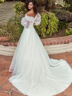 Simple Wedding Dress 2026 Bateau Neck Long Sleeves A-Line Bridal Dresses Free Customization
