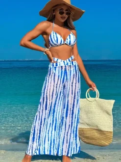 Simple Bikini And Sheer Beach Pants 3 Piece Set For Summer 2026