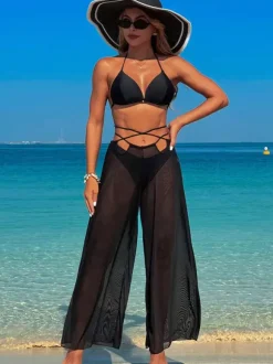 Simple Bikini And Sheer Beach Pants 3 Piece Set For Summer 2026