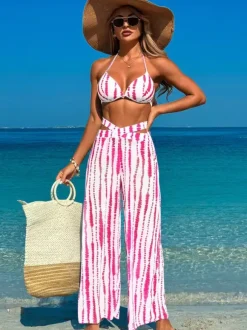 Simple Bikini And Sheer Beach Pants 3 Piece Set For Summer 2026