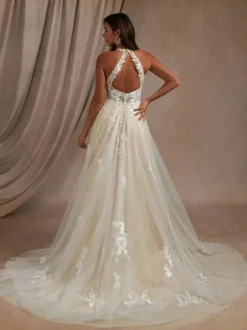 Simple Wedding Dress A-Line V-Neck Sleeveless Lace Bridal Gowns Free Customization