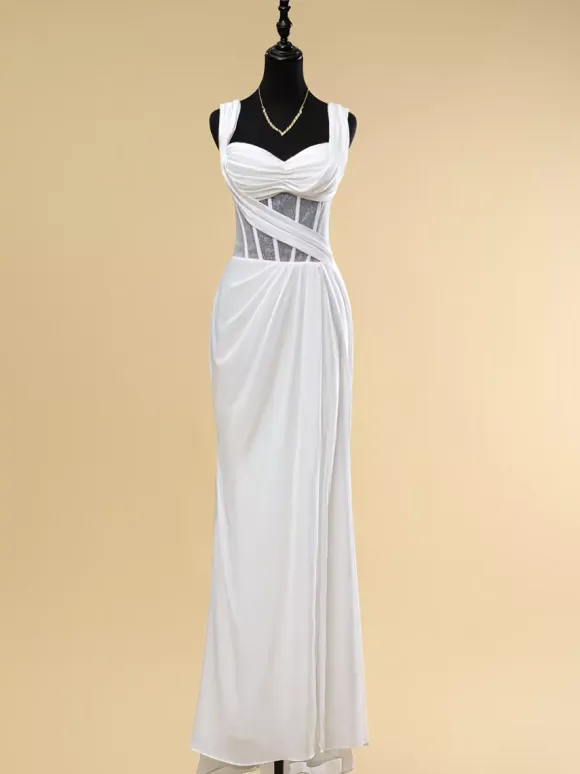Simple Wedding Dress Ball Gown Sweetheart Neck Sleeveless Cut Out 20cm Bridal Dresses