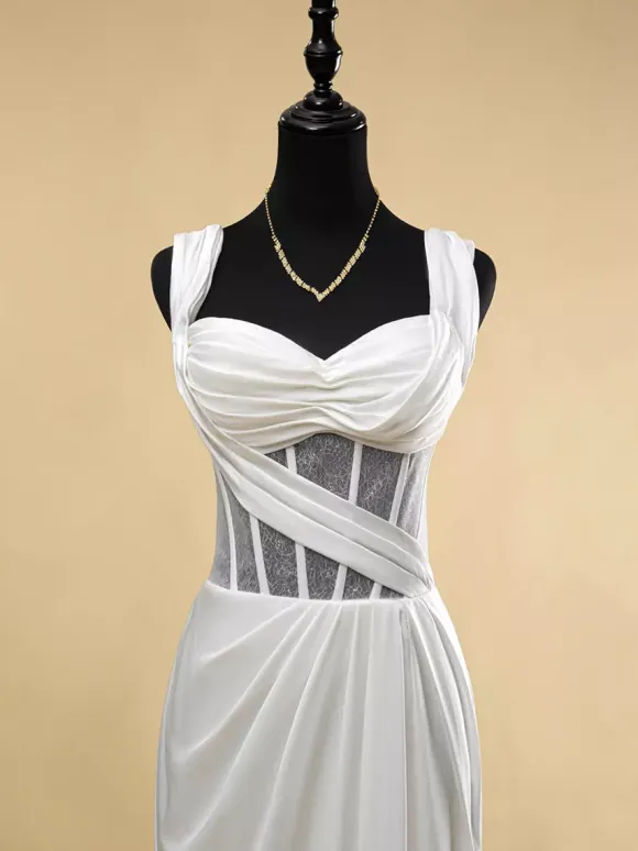 Simple Wedding Dress Ball Gown Sweetheart Neck Sleeveless Cut Out 20cm Bridal Dresses