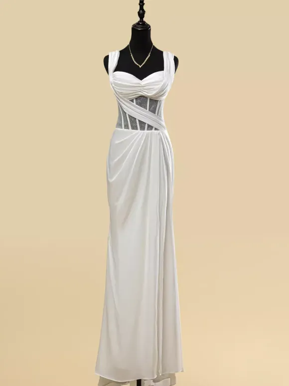 Simple Wedding Dress Ball Gown Sweetheart Neck Sleeveless Cut Out 20cm Bridal Dresses