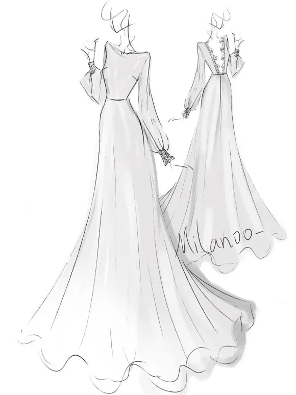 Simple Wedding Dress Lycra Spandex Bateau Neck Long Sleeves Lace A Line Bridal Gowns