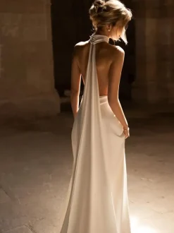 Simple Wedding Dress Mermaid V-Neck Sleeveless Bridal Dresses