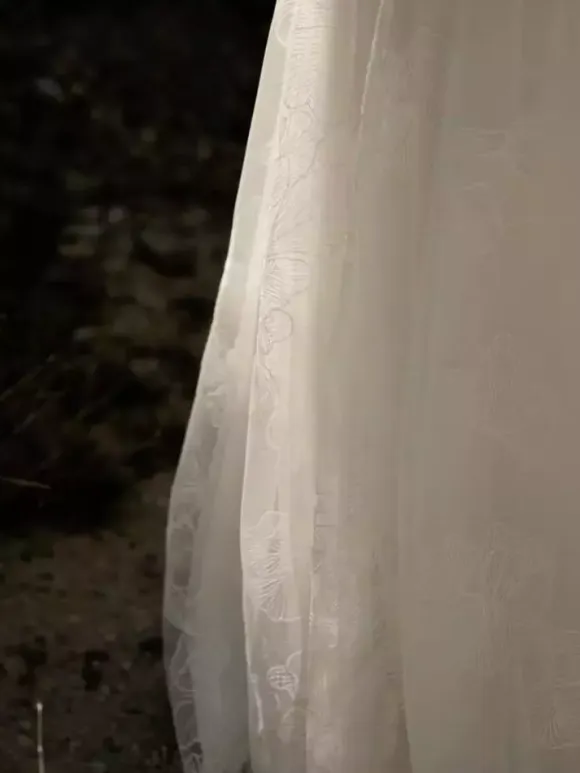 Simple Wedding Dress V-Neck Short Sleeves With Train Lace Bridal Dresses