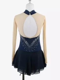 Skating Costume Girls Ladies Professional Figure Skating Competition Dresses Turtleneck Ballerina Outfits