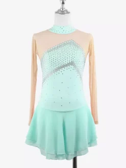 Skating Costume Girls Ladies Professional Figure Skating Competition Dresses Turtleneck Ballerina Outfits