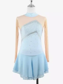 Skating Costume Girls Ladies Professional Figure Skating Competition Dresses Turtleneck Ballerina Outfits