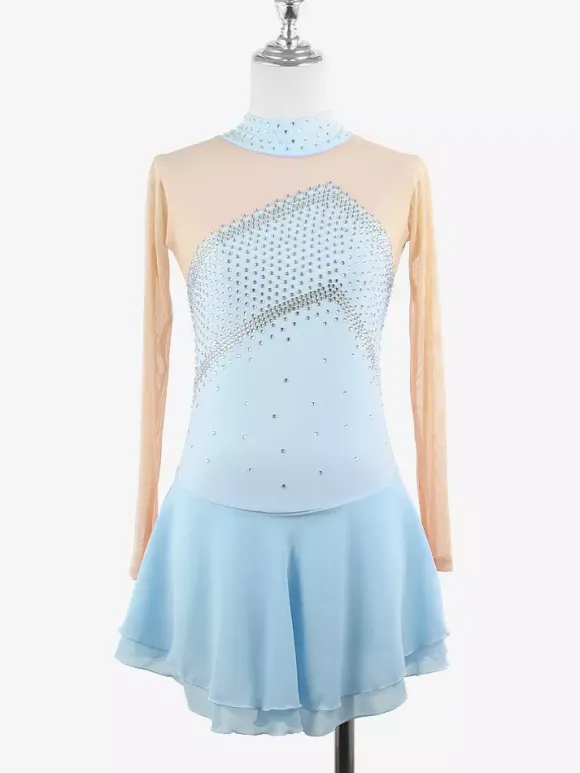 Skating Costume Girls Ladies Professional Figure Skating Competition Dresses Turtleneck Ballerina Outfits
