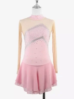 Skating Costume Girls Ladies Professional Figure Skating Competition Dresses Turtleneck Ballerina Outfits