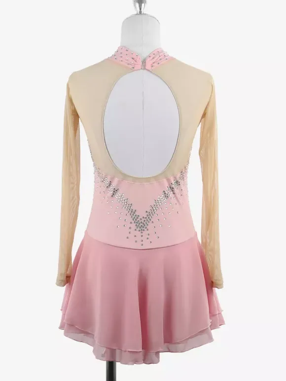 Skating Costume Girls Ladies Professional Figure Skating Competition Dresses Turtleneck Ballerina Outfits