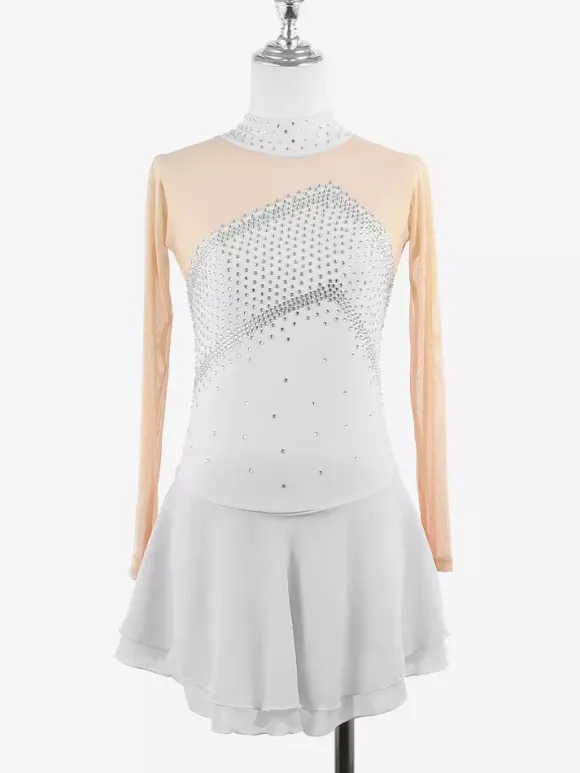 Skating Costume Girls Ladies Professional Figure Skating Competition Dresses Turtleneck Ballerina Outfits