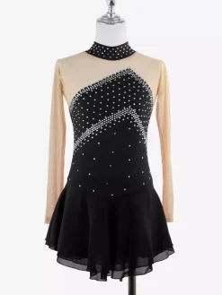 Skating Costume Girls Ladies Professional Figure Skating Competition Dresses Turtleneck Ballerina Outfits