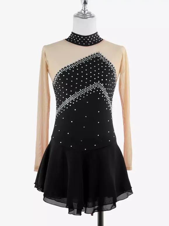 Skating Costume Girls Ladies Professional Figure Skating Competition Dresses Turtleneck Ballerina Outfits