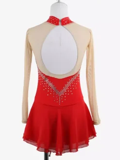 Skating Costume Girls Ladies Professional Figure Skating Competition Dresses Turtleneck Ballerina Outfits