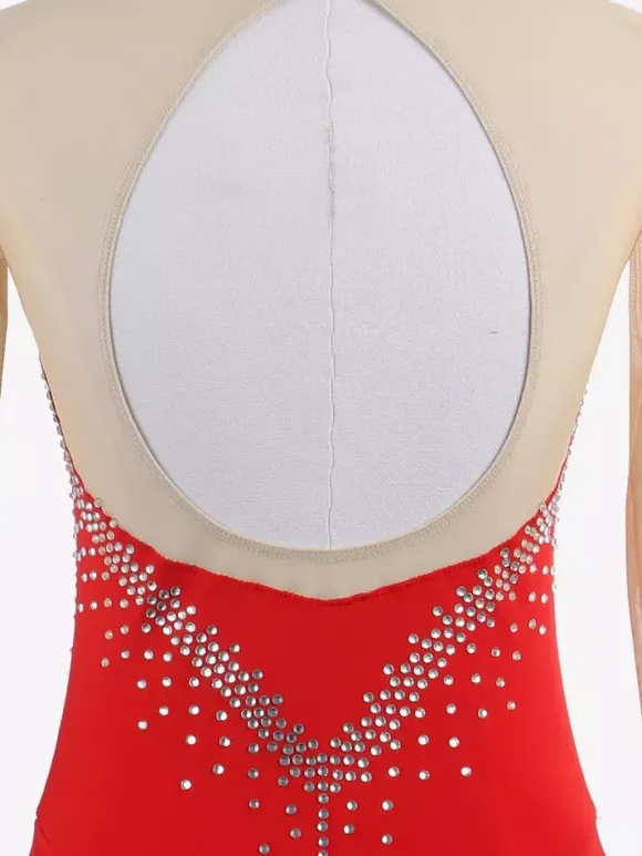 Skating Costume Girls Ladies Professional Figure Skating Competition Dresses Turtleneck Ballerina Outfits