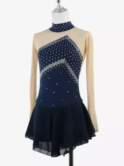 Skating Costume Girls Ladies Professional Figure Skating Competition Dresses Turtleneck Ballerina Outfits
