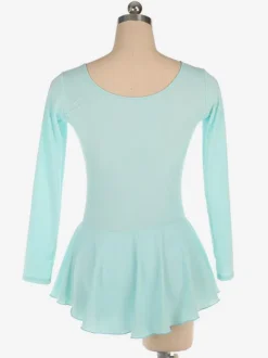 Skating Dress Aqua Polyester Bodycon Long Sleeves Dance Costumes