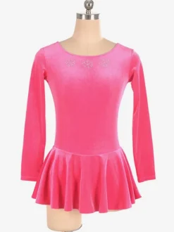 Skating Dress Black Korean Velvet Long Sleeves Dance Costumes
