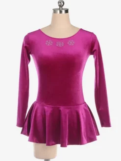 Skating Dress Black Korean Velvet Long Sleeves Dance Costumes