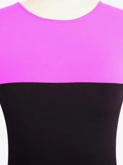 Skating Dress Rose Polyester Long Sleeves Two-Tone Dance Costumes