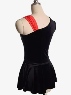 Skating Dress Black Korean Velvet Dance Costumes