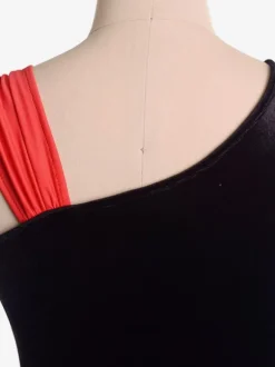 Skating Dress Black Korean Velvet Dance Costumes