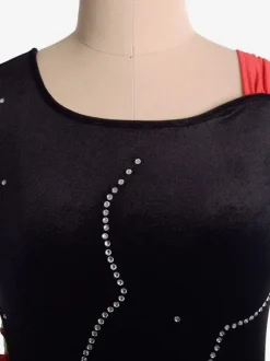 Skating Dress Black Korean Velvet Dance Costumes