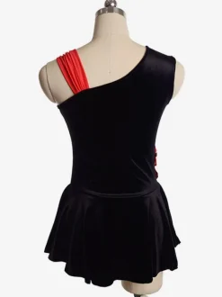 Skating Dress Black Korean Velvet Dance Costumes