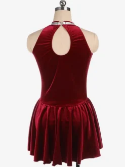 Skating Dress Purple Korean Velvet Two-Tone Dance Costumes